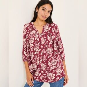 Fat Face Burgundy Floral Blouse